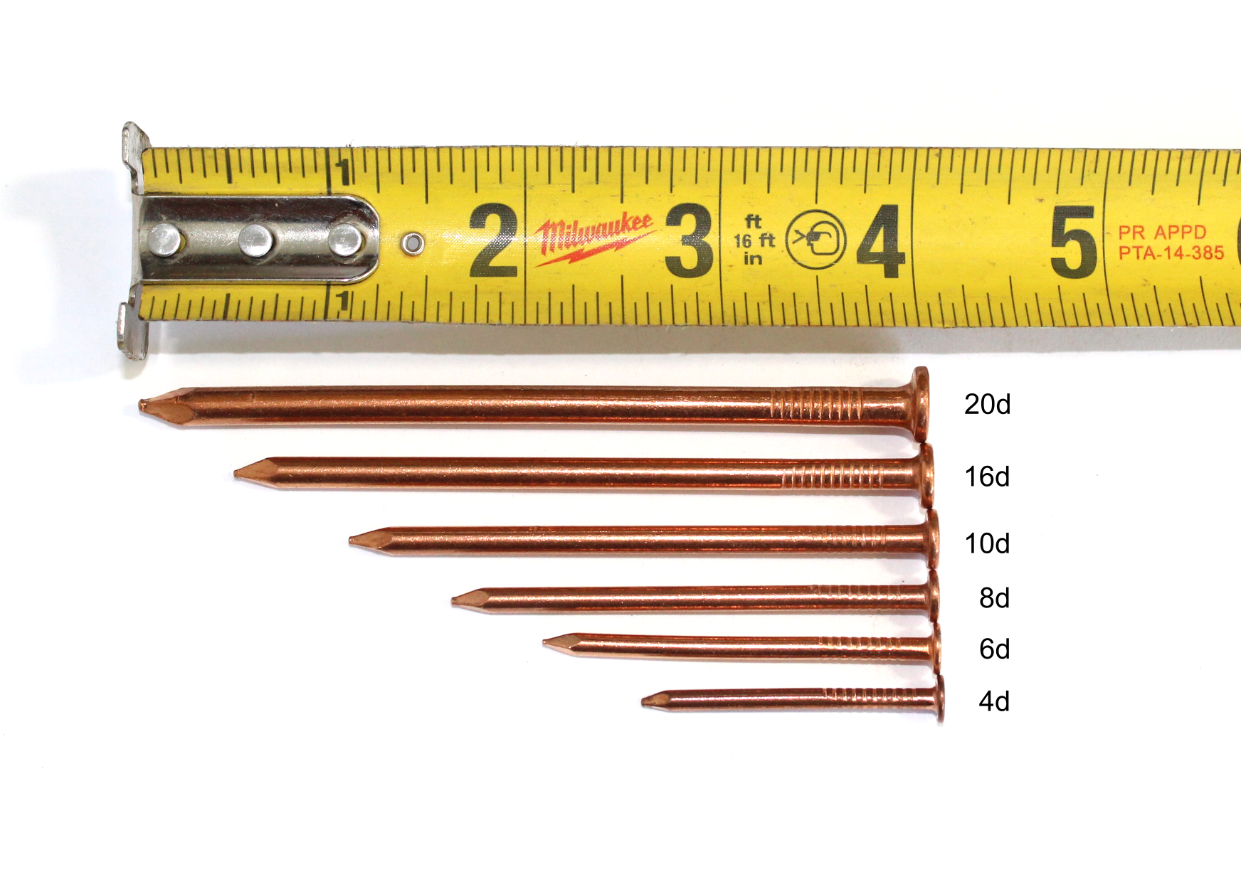 Solid Copper Replacement Nails (5 Pack Select a Size)