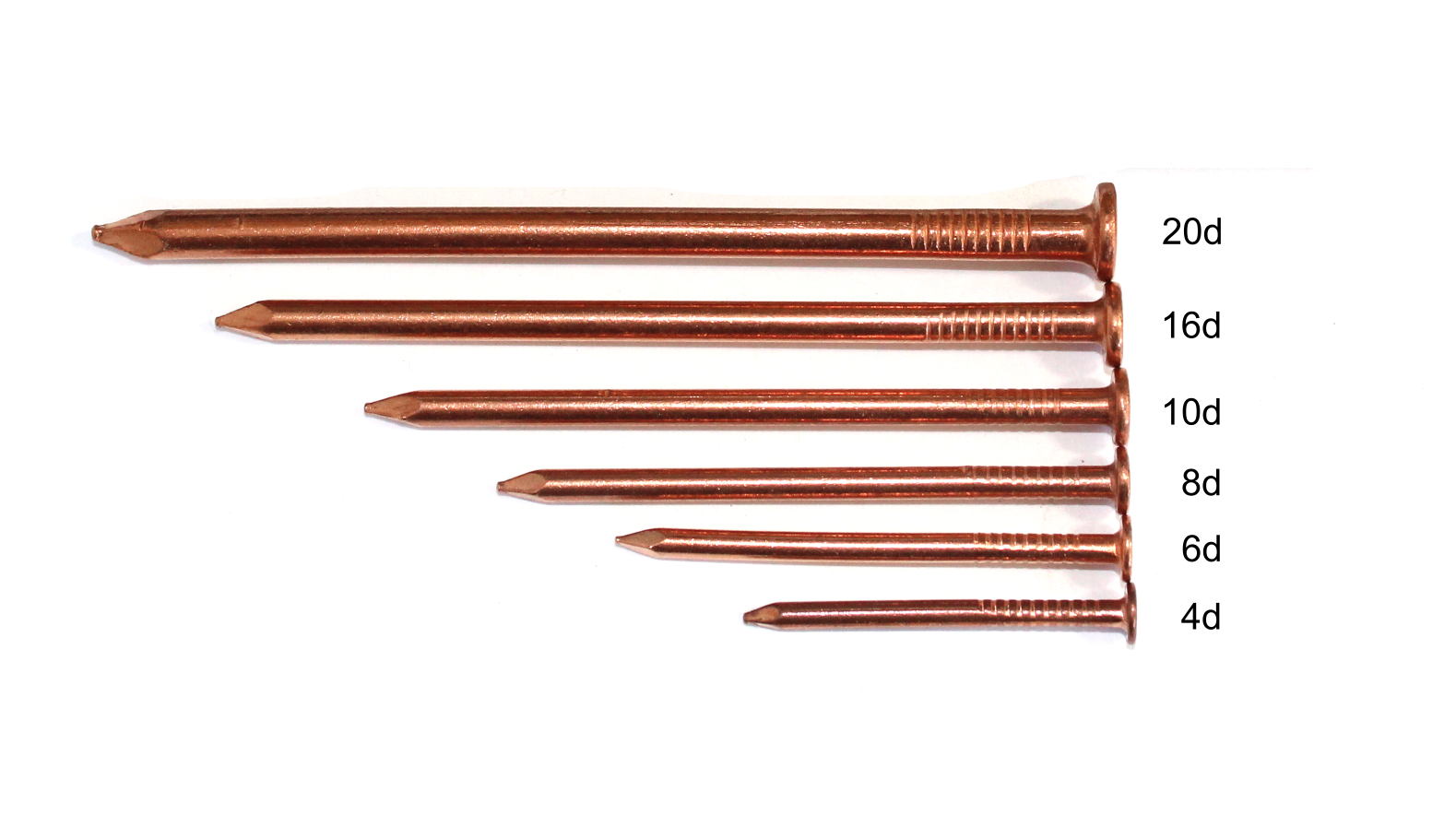 Solid Copper Replacement Nails (5 Pack Select a Size)